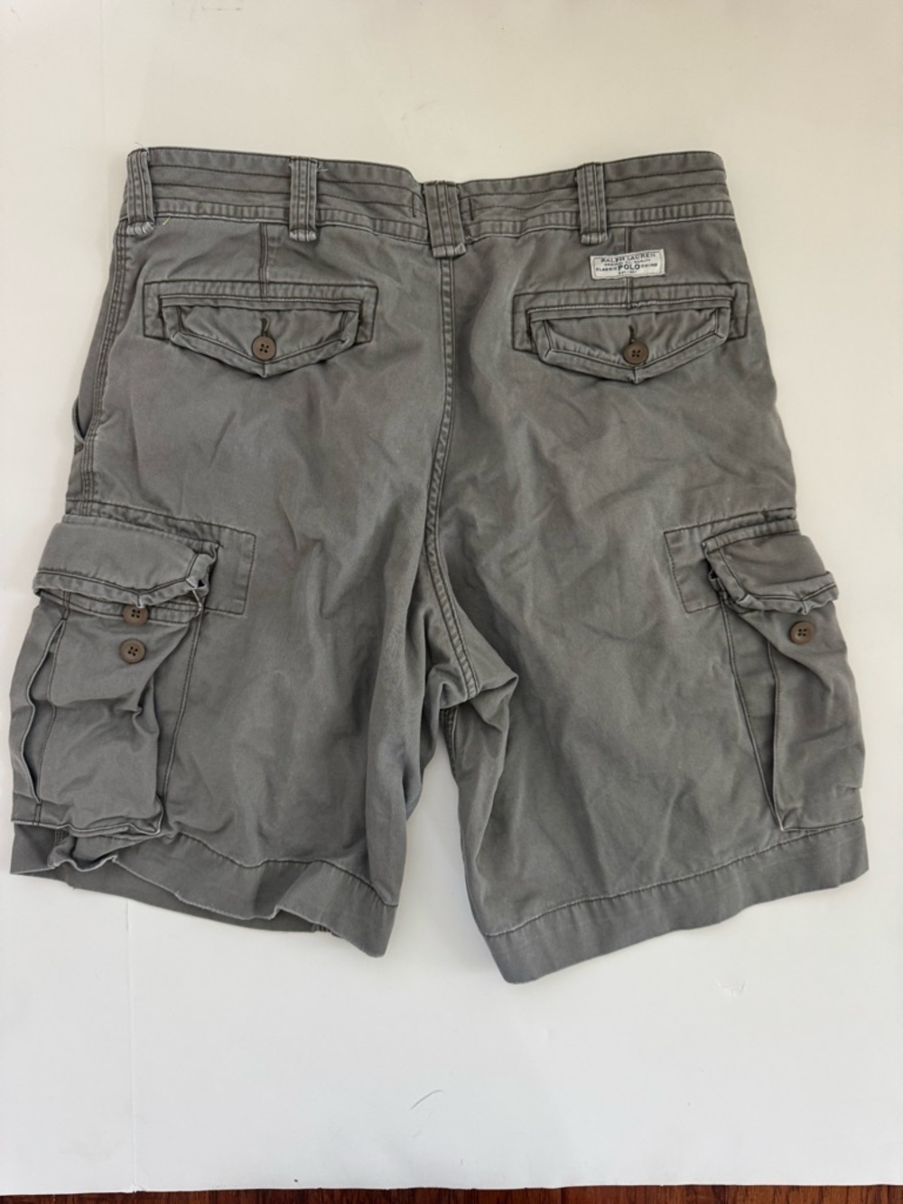 Polo Ralph Lauren Cargo Shorts Mens 35 Gray Cotton Utility Military - Picture 6 of 10